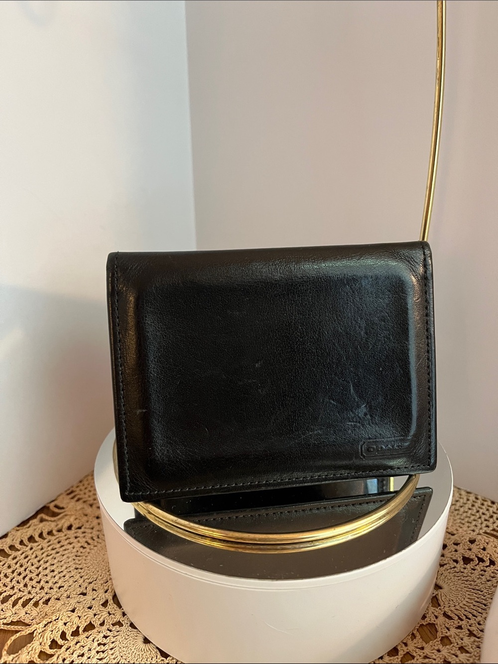 Coach Black Leather Photo/ Card Case Wallet